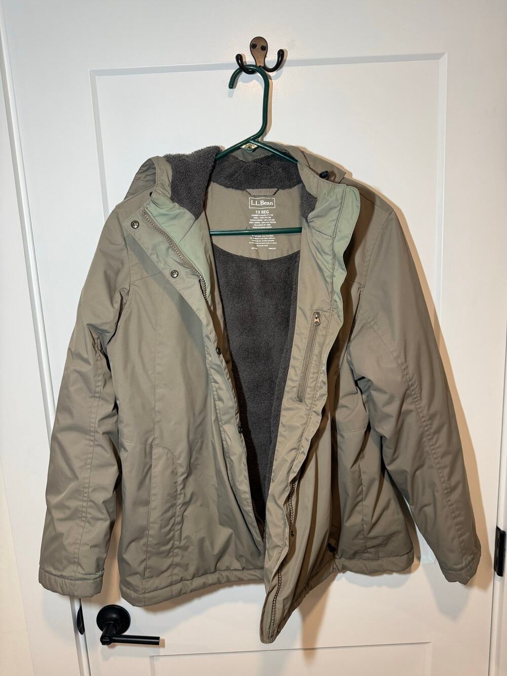 LL Bean Winter Warmer Fleece Parka. Outdoor Hiking, Waterproof Womens 1xReg